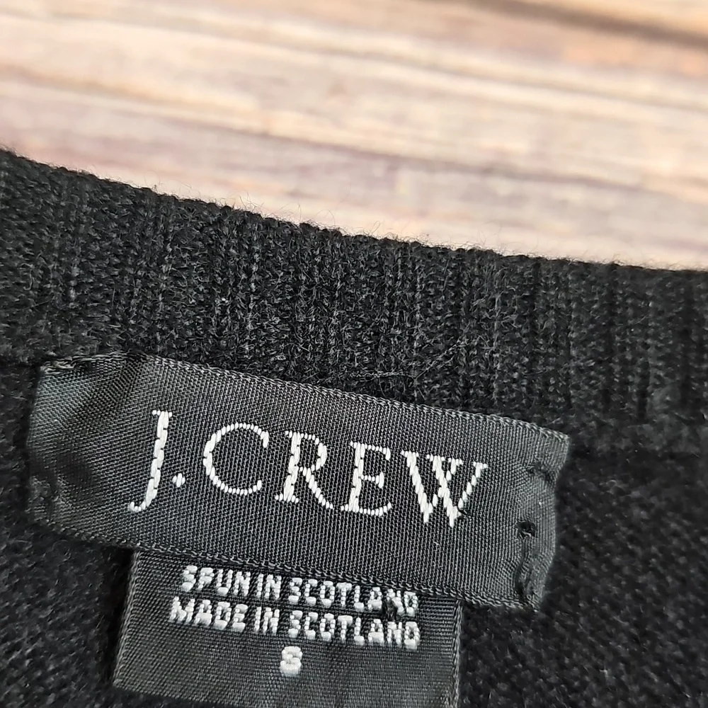 J. CREW 100% 2-PLY CASHMERE BLACK LONG SLEEVE BUTTON-UP CARDIGAN *WITH FLAW* - Picture 13 of 16